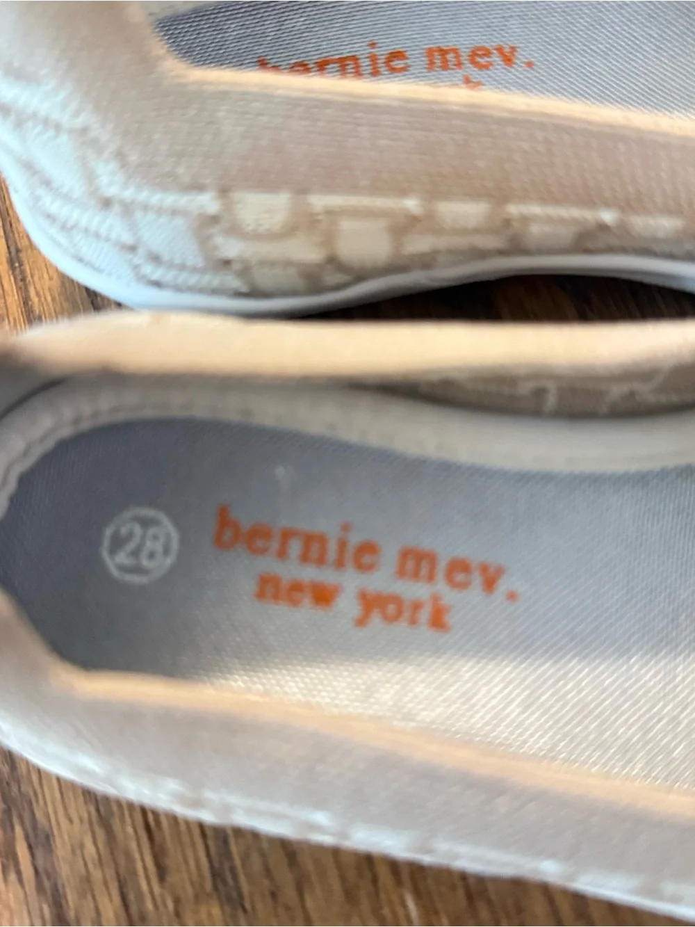 bernie mev. Girls' Woven Slip-On Shoes in Beige size 28/11 NWOT